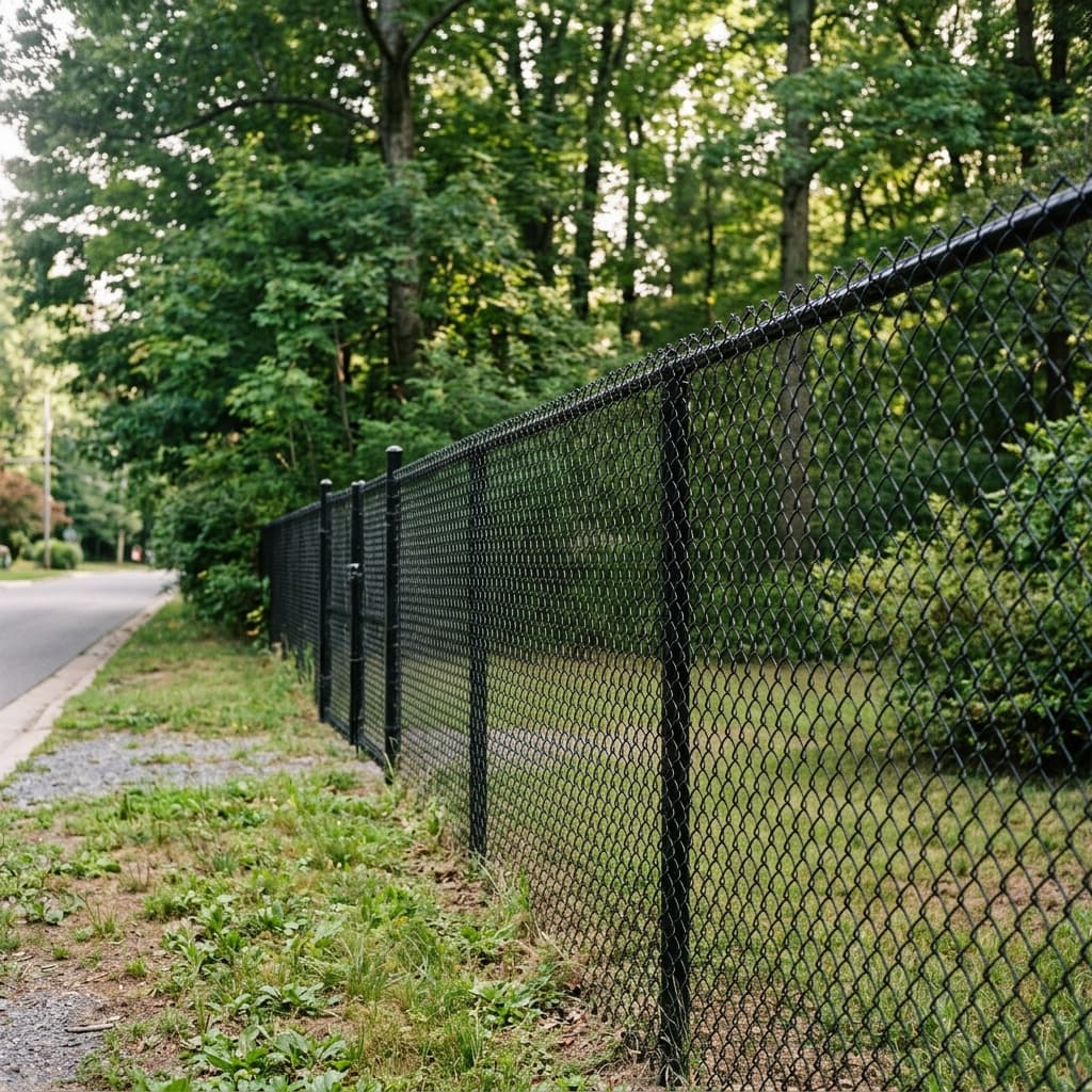 Chain link fence installation