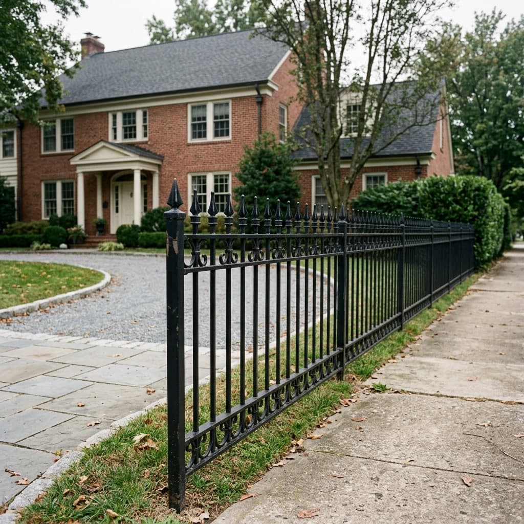 Custom wrought iron estate fence